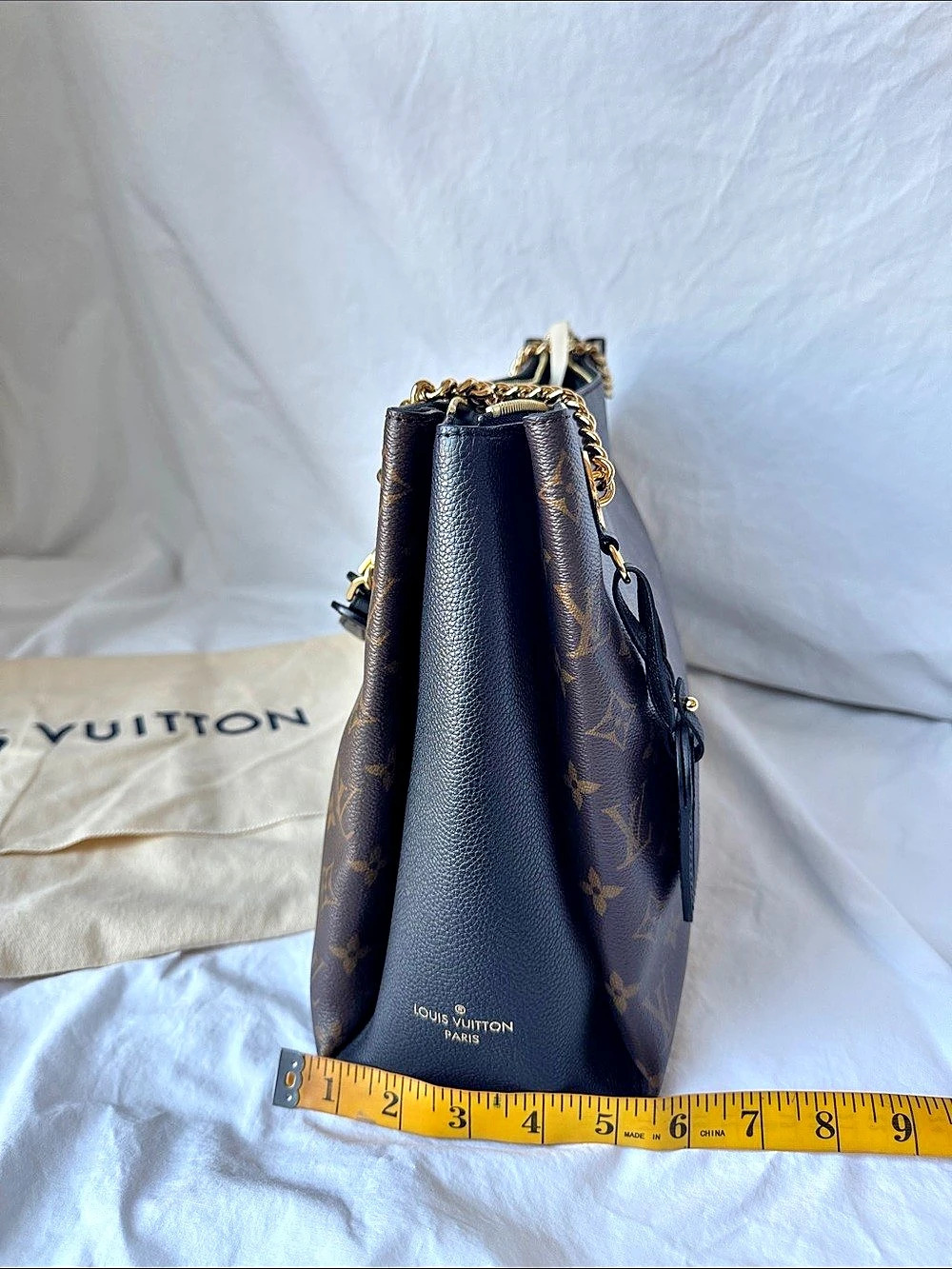 Louis Vuitton Surene MM Monogram Shoulder Bag in Brown & Black Like New - Picture 8 of 13